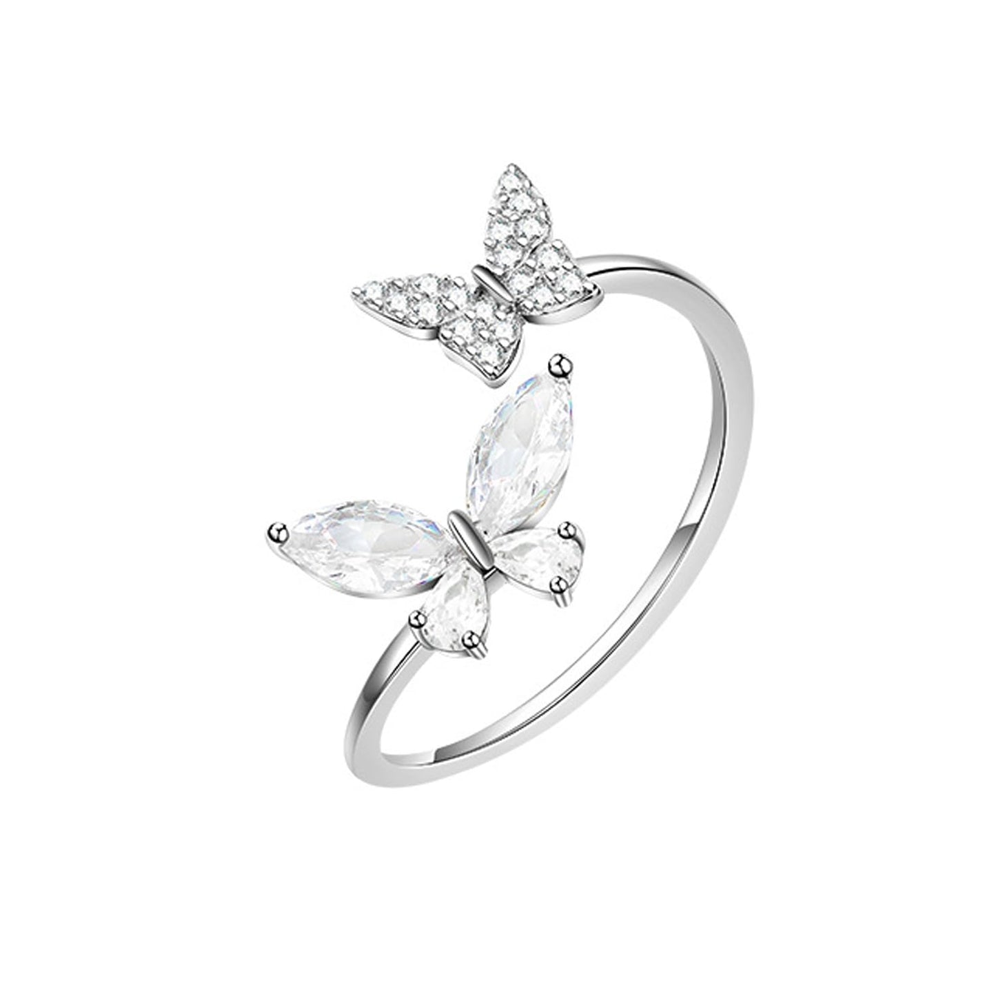 925 Sterling Silver Butterfly Ring Handmade Rings Dainty Adjustable Open Cuff Rings Jewelry Gifts for Women