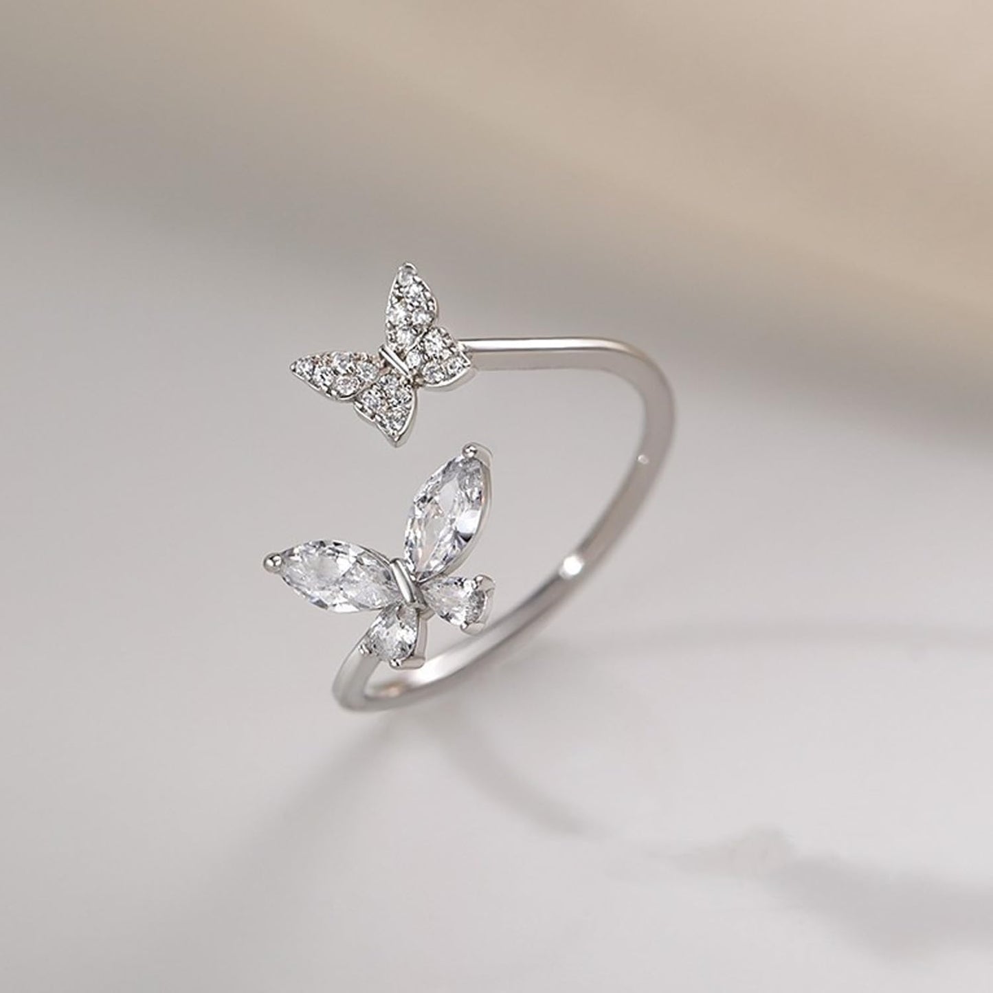 925 Sterling Silver Butterfly Ring Handmade Rings Dainty Adjustable Open Cuff Rings Jewelry Gifts for Women