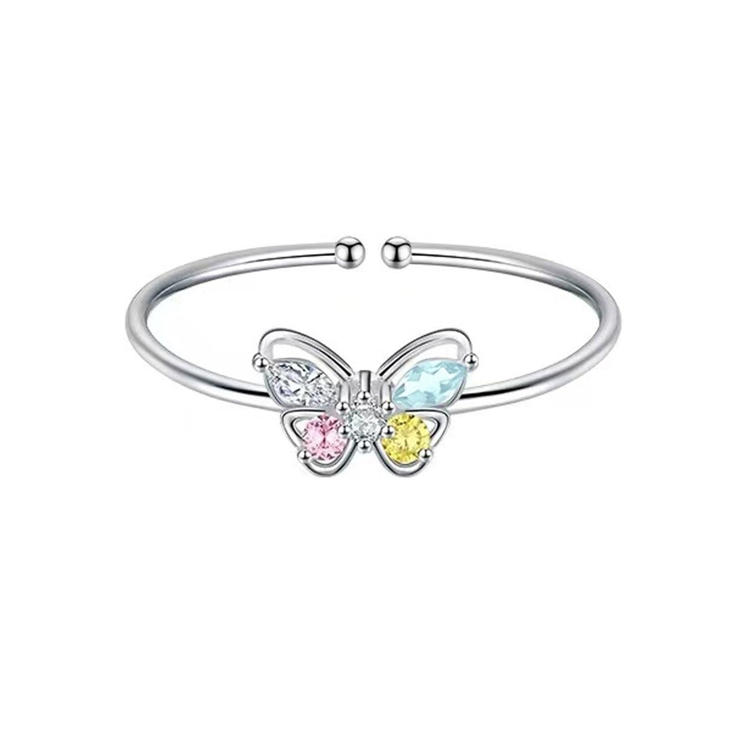 925 Sterling Silver Butterfly Ring Handmade Rings Dainty Adjustable Open Cuff Rings Jewelry Gifts for Women
