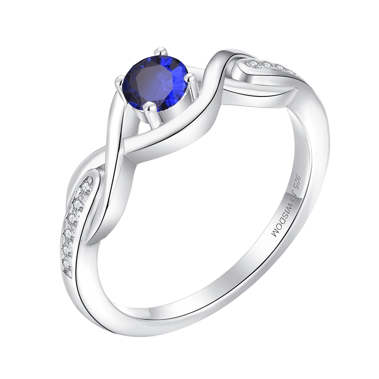 JO WISDOM Infinity Knot Promise Rings for Her Sterling Silver Cubic Zirconia Wedding Engagement Rings