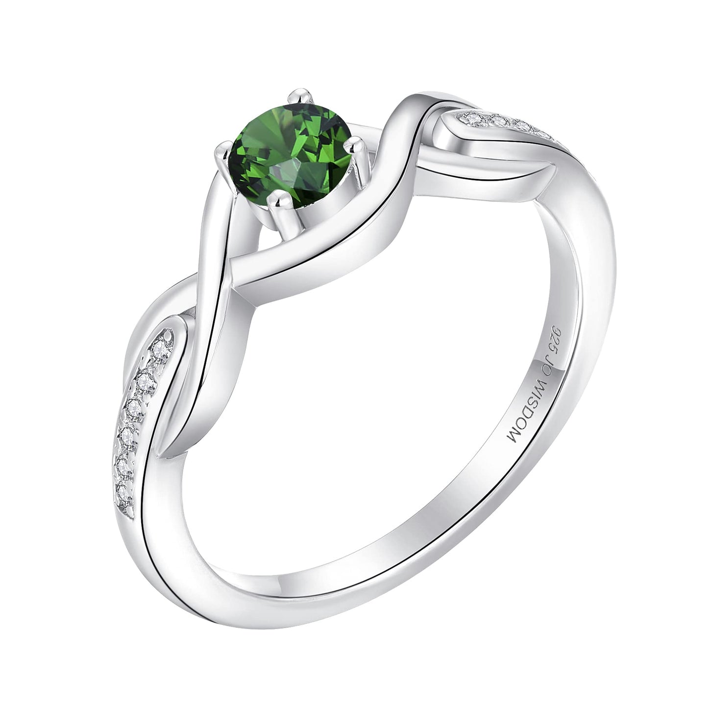 JO WISDOM Infinity Knot Promise Rings for Her Sterling Silver Cubic Zirconia Wedding Engagement Rings