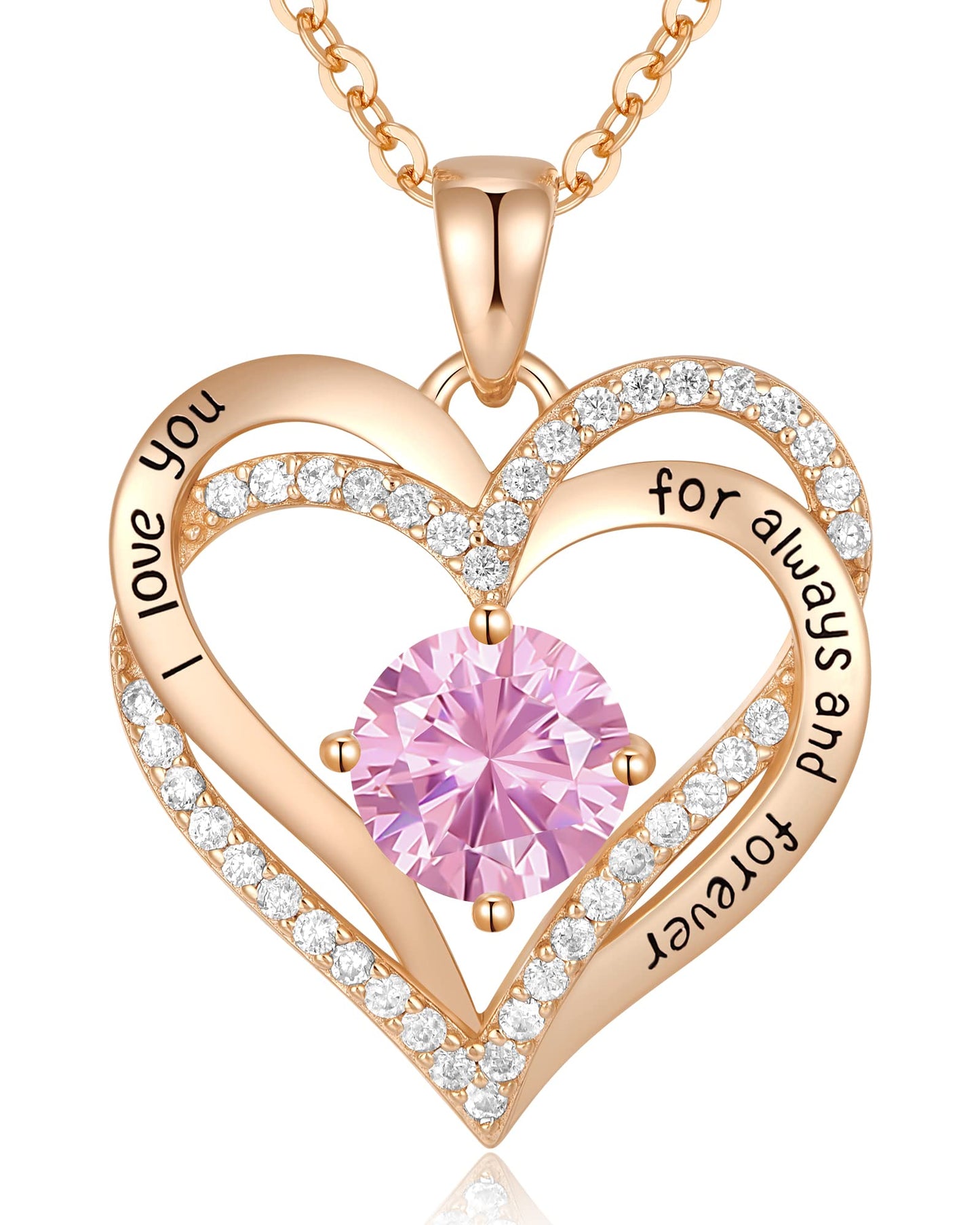 CDE Forever Love Heart Necklaces for Women, Wedding Anniversary, Birthday Mothers Day Gifts for Mom, Mother, Wife, Girlfriend, S925 Silver Jewelry with Birthstone Pendant