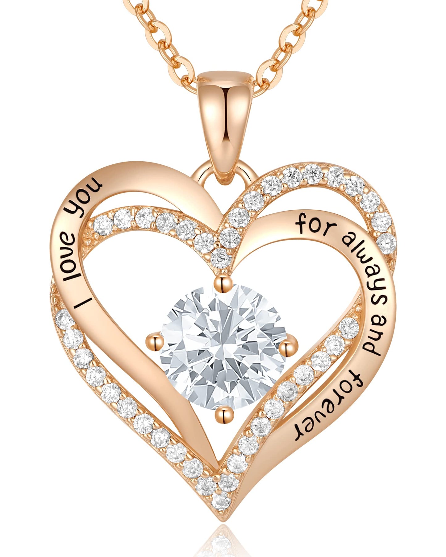 CDE Forever Love Heart Necklaces for Women, Wedding Anniversary, Birthday Mothers Day Gifts for Mom, Mother, Wife, Girlfriend, S925 Silver Jewelry with Birthstone Pendant