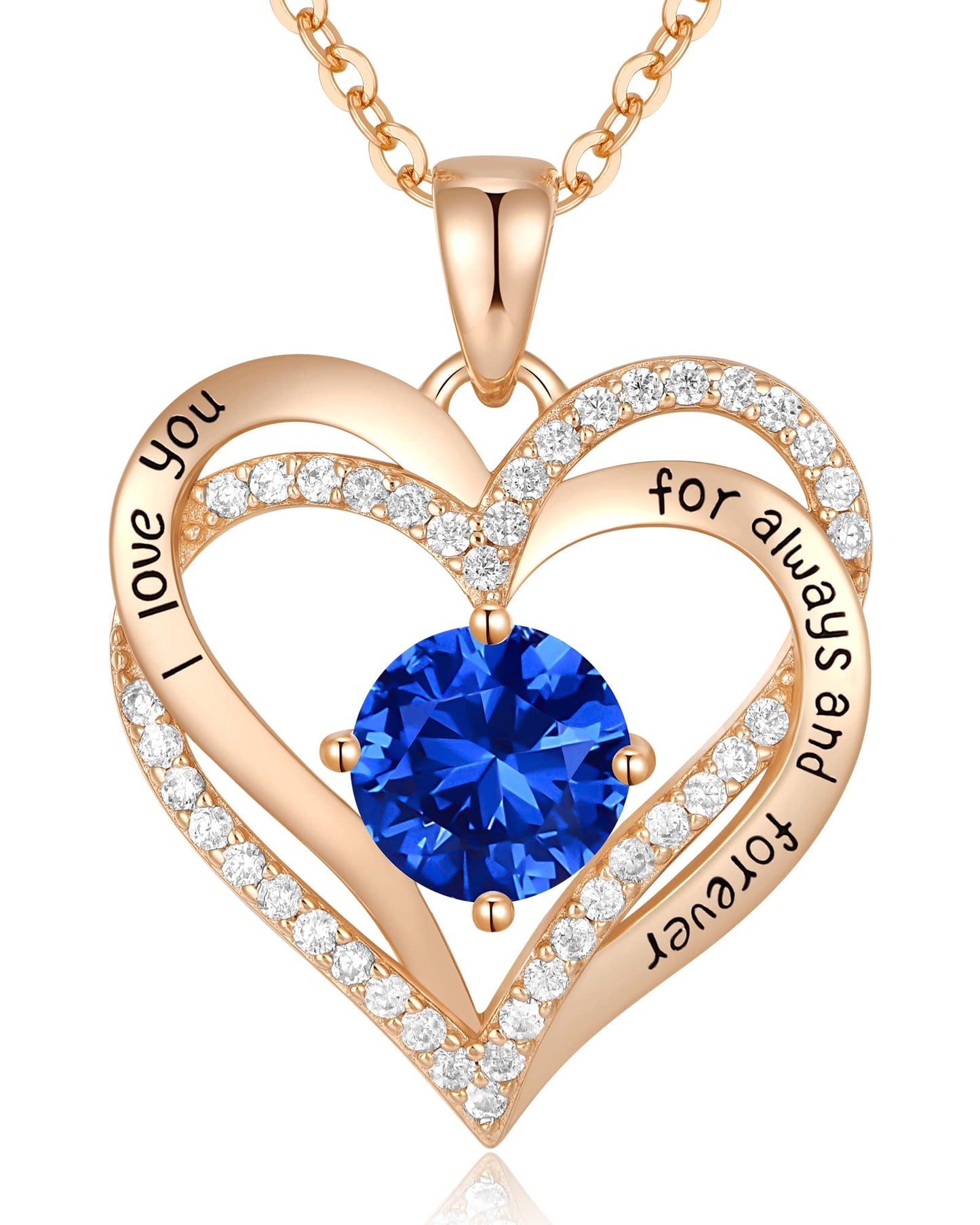 CDE Forever Love Heart Necklaces for Women, Wedding Anniversary, Birthday Mothers Day Gifts for Mom, Mother, Wife, Girlfriend, S925 Silver Jewelry with Birthstone Pendant