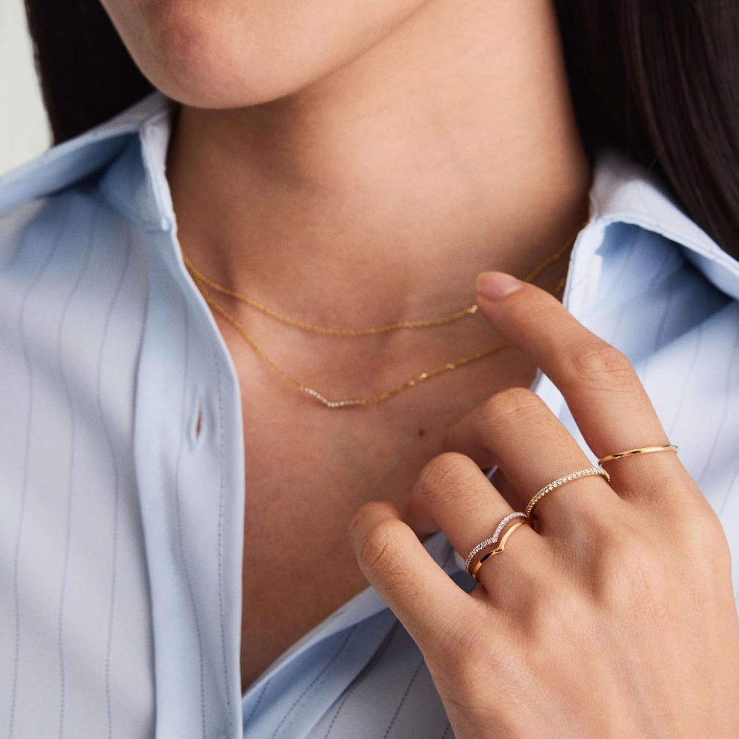 10 PCS 14K Gold Plated Rings Set for Women, Dainty Gold Knuckle Ring Non Tarnish, Simple Thumb Stacking Rings Pack Size 6/7/8/9/10