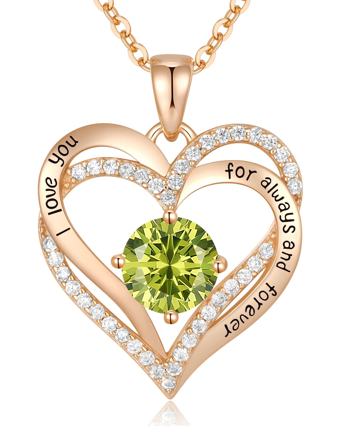 CDE Forever Love Heart Necklaces for Women, Wedding Anniversary, Birthday Mothers Day Gifts for Mom, Mother, Wife, Girlfriend, S925 Silver Jewelry with Birthstone Pendant