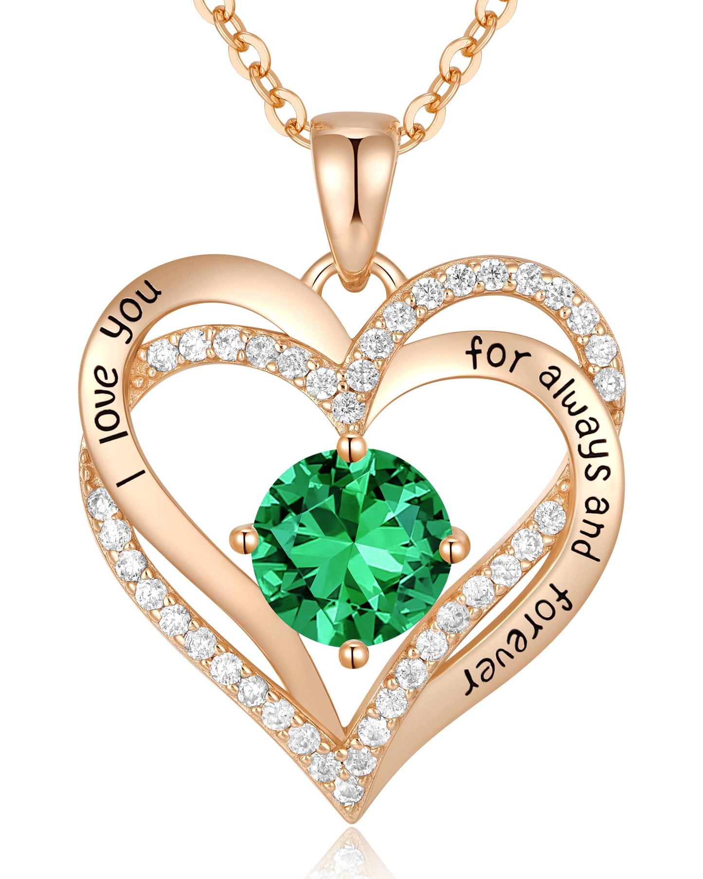CDE Forever Love Heart Necklaces for Women, Wedding Anniversary, Birthday Mothers Day Gifts for Mom, Mother, Wife, Girlfriend, S925 Silver Jewelry with Birthstone Pendant