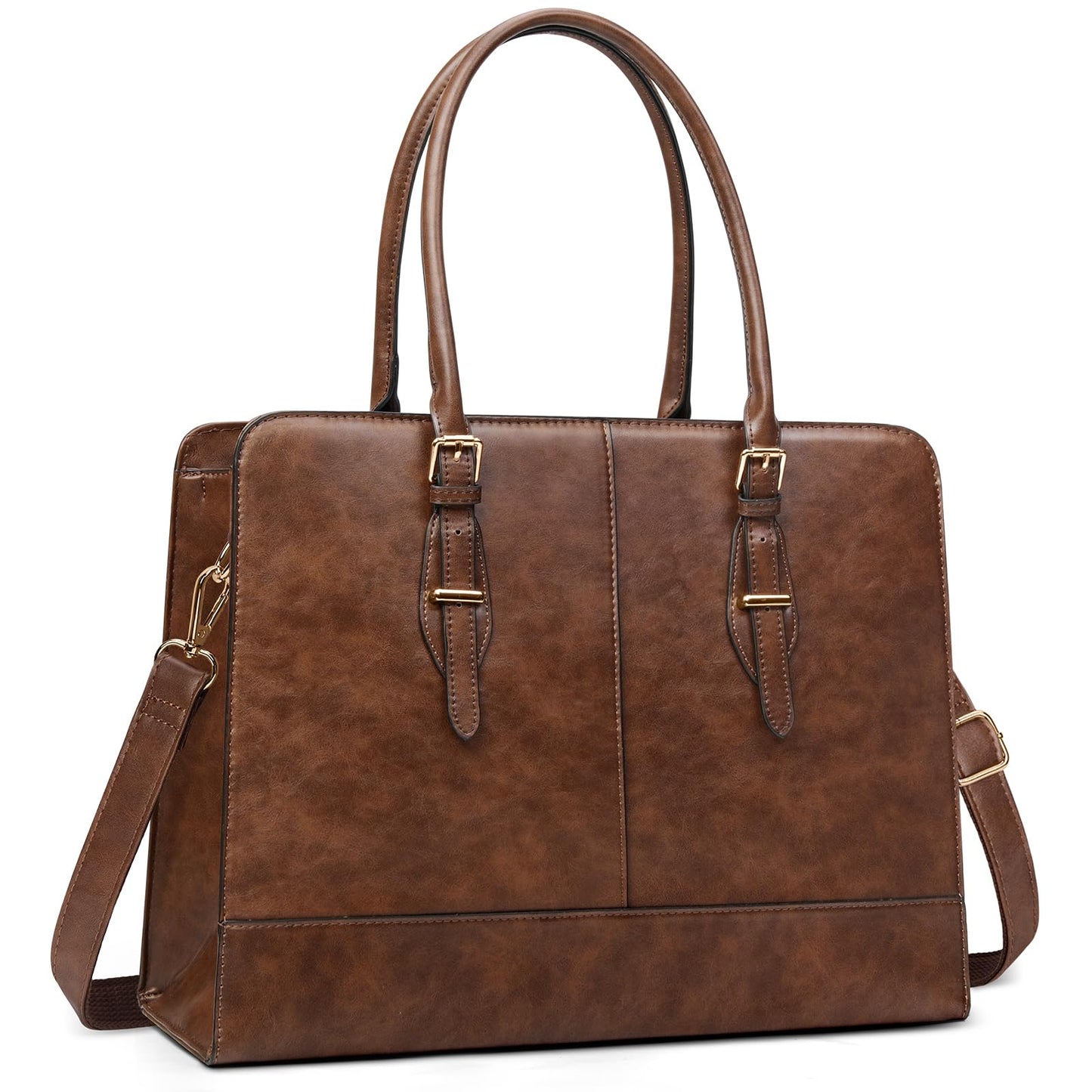 Laptop Bag for Women Leather Work Tote 15.6 Inch Laptop for Computer Bag Waterproof Business Office Professional Large Capacity Handbag Shoulder Bag DeepGreen