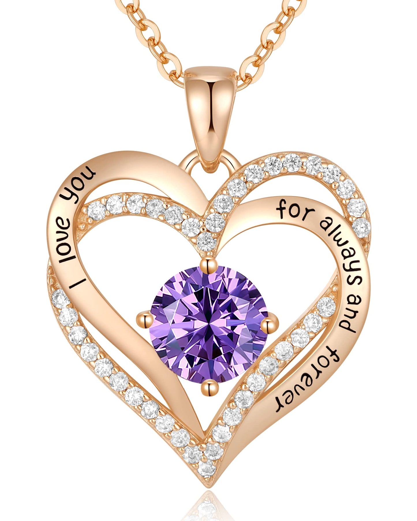 CDE Forever Love Heart Necklaces for Women, Wedding Anniversary, Birthday Mothers Day Gifts for Mom, Mother, Wife, Girlfriend, S925 Silver Jewelry with Birthstone Pendant