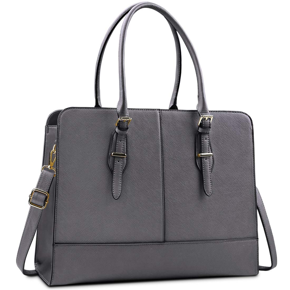 Laptop Bag for Women Leather Work Tote 15.6 Inch Laptop for Computer Bag Waterproof Business Office Professional Large Capacity Handbag Shoulder Bag DeepGreen