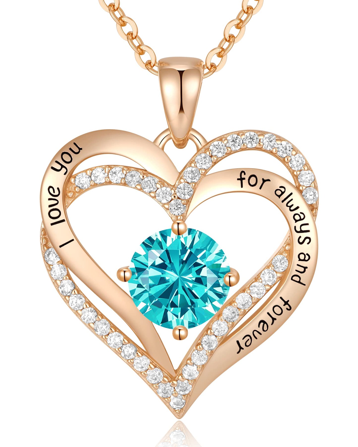 CDE Forever Love Heart Necklaces for Women, Wedding Anniversary, Birthday Mothers Day Gifts for Mom, Mother, Wife, Girlfriend, S925 Silver Jewelry with Birthstone Pendant