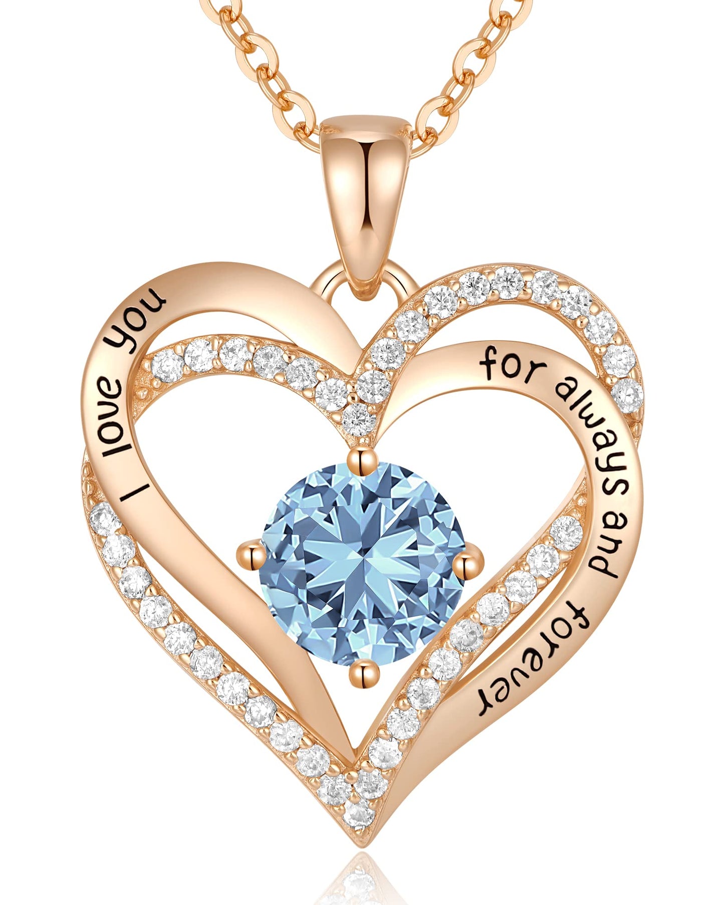 CDE Forever Love Heart Necklaces for Women, Wedding Anniversary, Birthday Mothers Day Gifts for Mom, Mother, Wife, Girlfriend, S925 Silver Jewelry with Birthstone Pendant