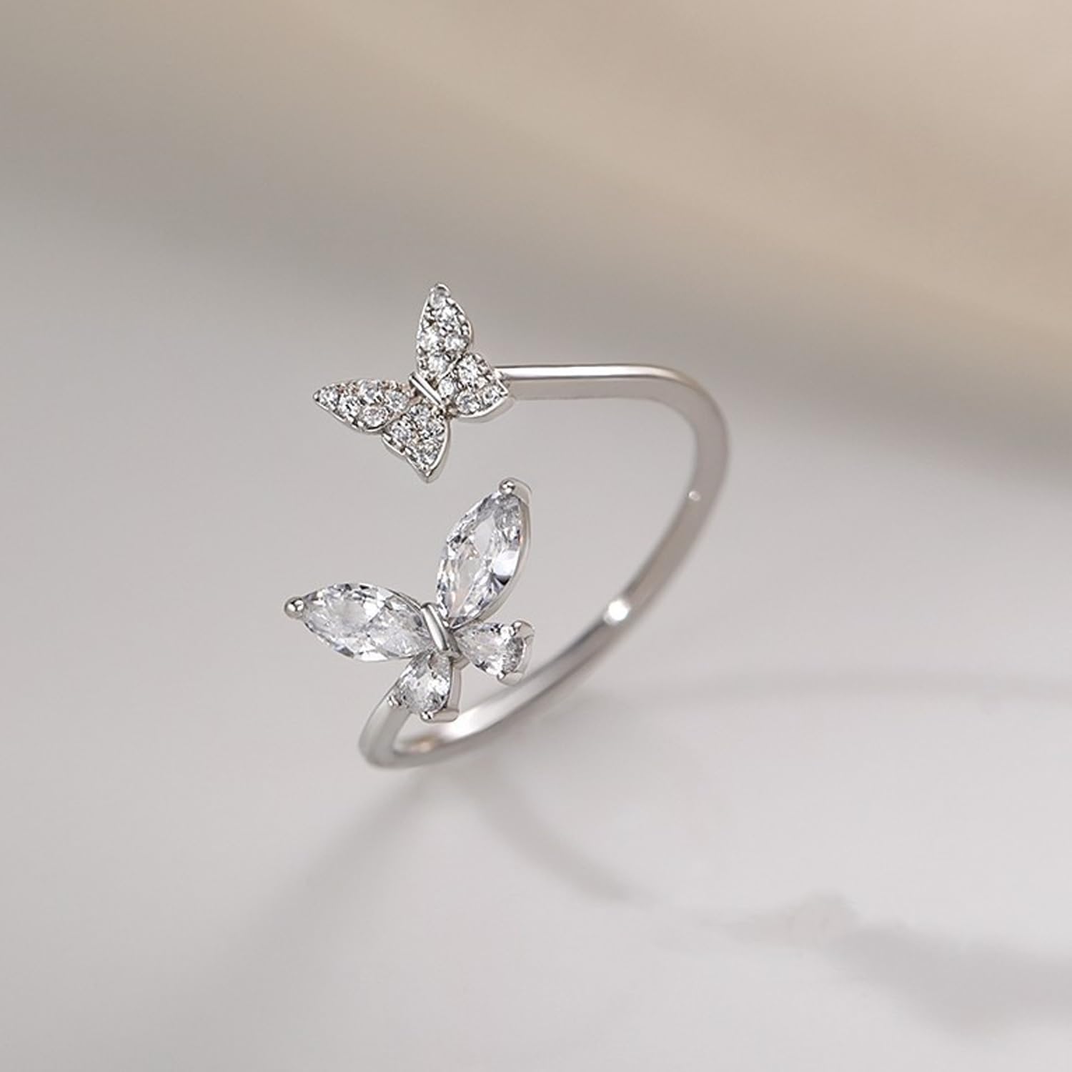 925 Sterling Silver Butterfly Ring Handmade Rings Dainty Adjustable Open Cuff Rings Jewelry Gifts for Women