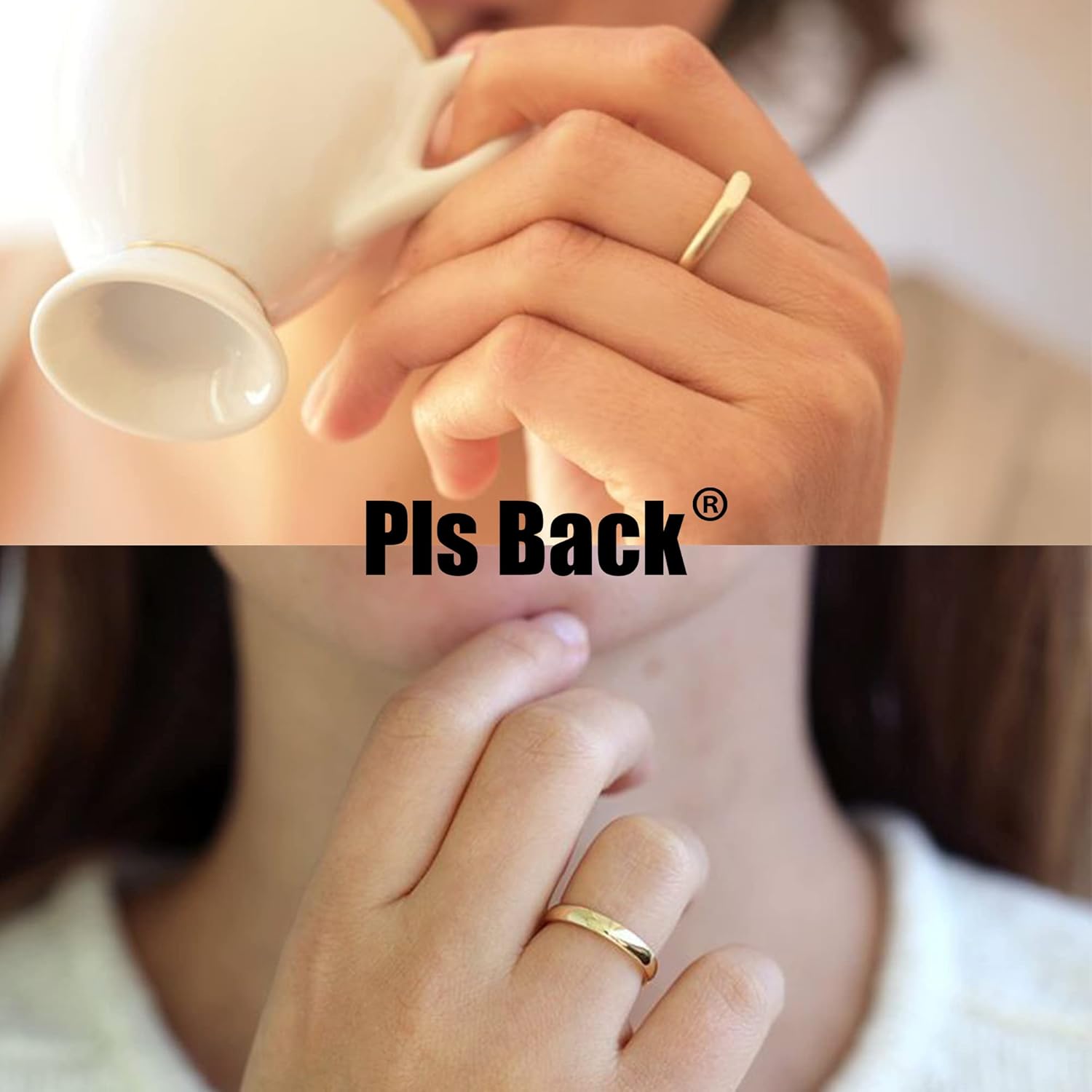 10 PCS 14K Gold Plated Rings Set for Women, Dainty Gold Knuckle Ring Non Tarnish, Simple Thumb Stacking Rings Pack Size 6/7/8/9/10