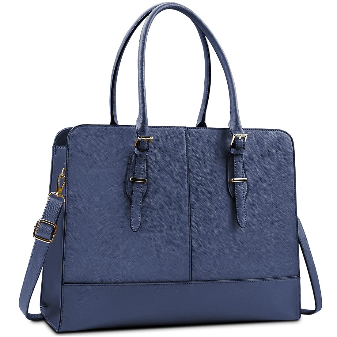 Laptop Bag for Women Leather Work Tote 15.6 Inch Laptop for Computer Bag Waterproof Business Office Professional Large Capacity Handbag Shoulder Bag DeepGreen